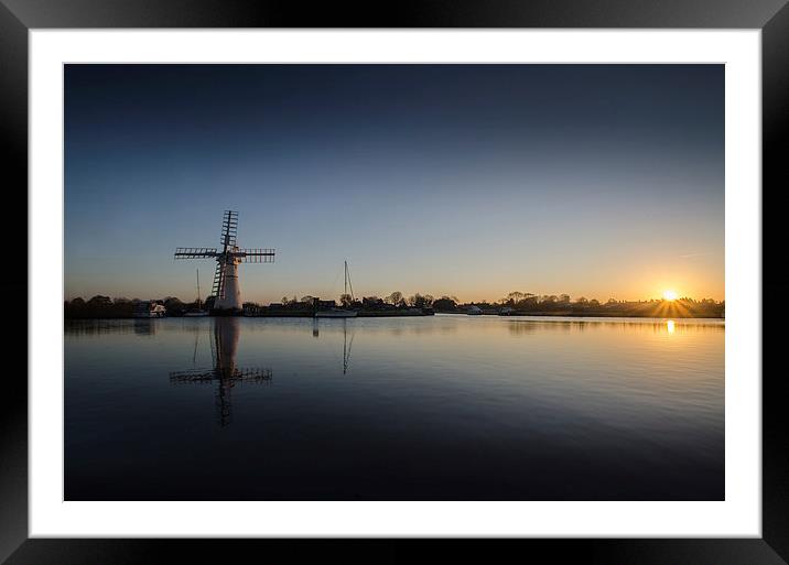  Thurne Windmill sunrise Framed Mounted Print by Darren Carter