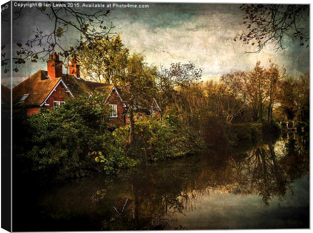 Kennet and Avon near Theale  Canvas Print by Ian Lewis
