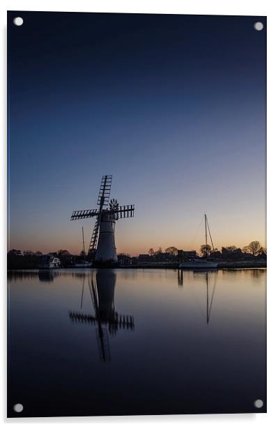  Thurne Windmill at first light Acrylic by Darren Carter