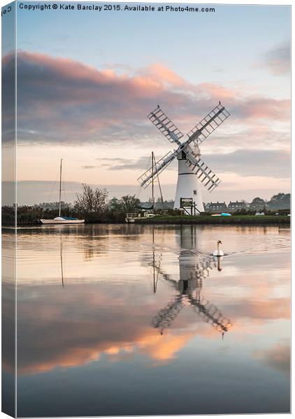  Thurne Windpump Canvas Print by Kate Barclay