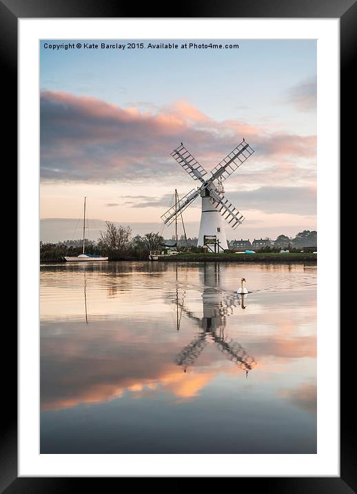 Thurne Windpump Framed Mounted Print by Kate Barclay
