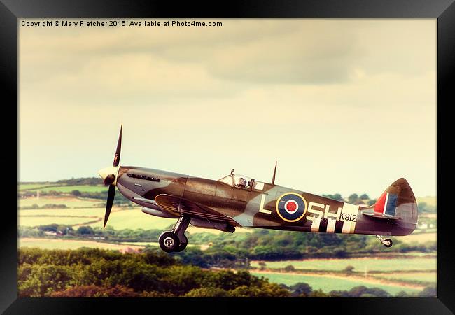  Spitfire in Flight Framed Print by Mary Fletcher