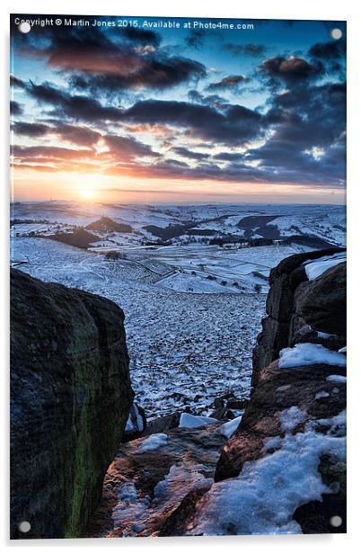 Snow over Higger Tor Acrylic by K7 Photography