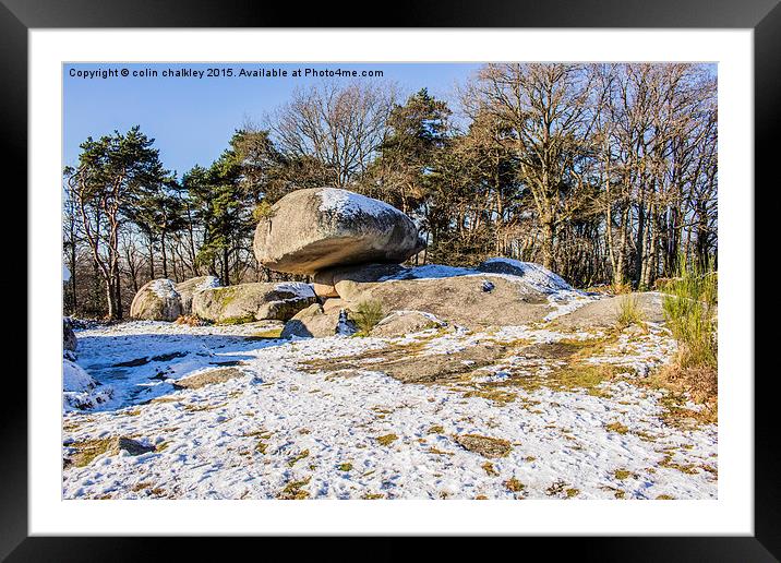  Les Pierres Jaumatres of Mont Barlot in snow Framed Mounted Print by colin chalkley