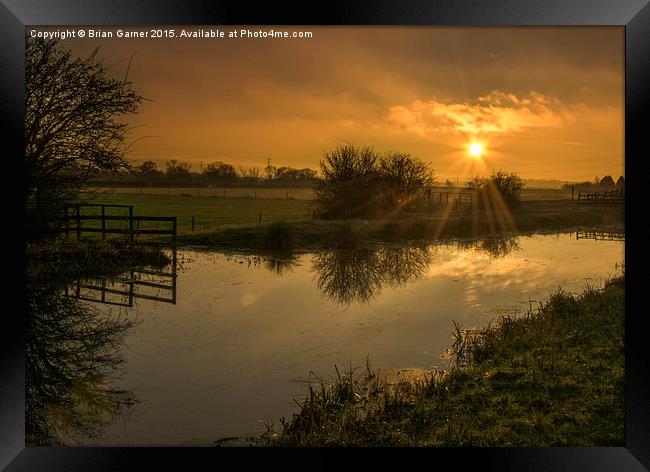  Sunset over the Grantham Canal Framed Print by Brian Garner