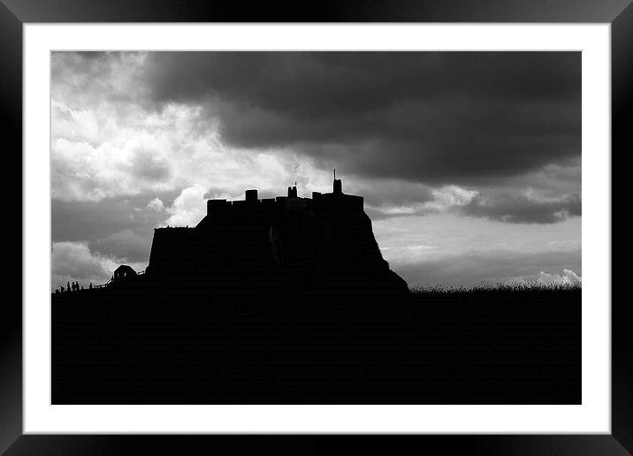  Lindifarne Castle at Holy Island in silhouette. Framed Mounted Print by Ivan Kovacs