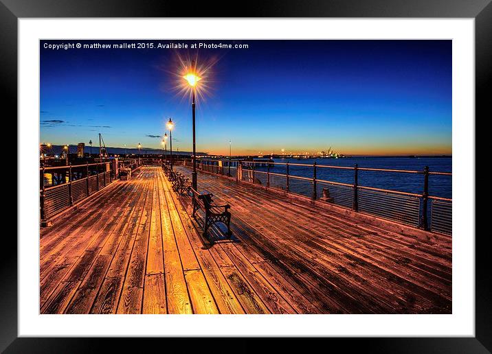  Halfpenny Pier at Twilight Framed Mounted Print by matthew  mallett