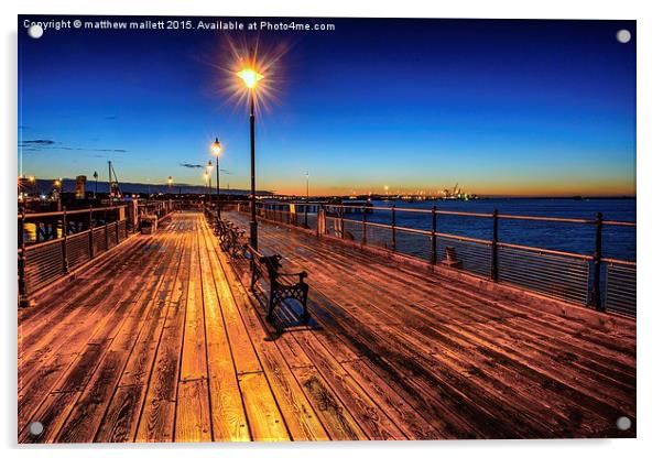  Halfpenny Pier at Twilight Acrylic by matthew  mallett
