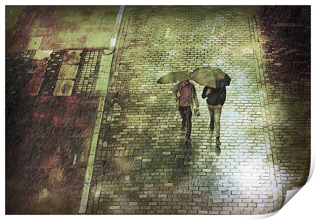  Rainy Day Men Print by Mal Bray
