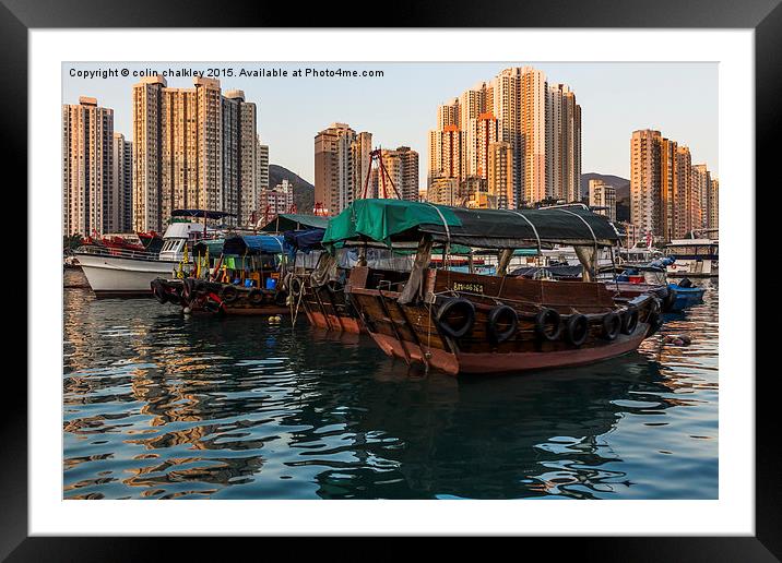 Aberdeen harbour - Hong Kong Framed Mounted Print by colin chalkley