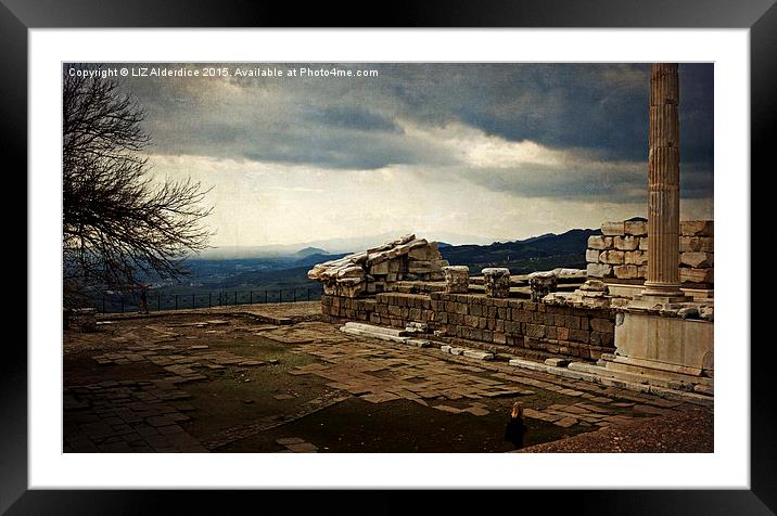 Pergamon - The View  Framed Mounted Print by LIZ Alderdice