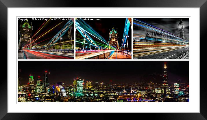  London by Night Framed Mounted Print by Mark Caplice