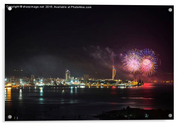  Portsmouth Fireworks Acrylic by Sharpimage NET