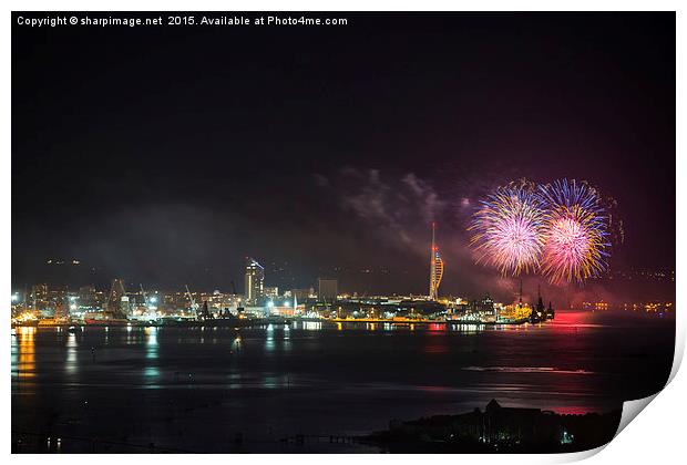  Portsmouth Fireworks Print by Sharpimage NET