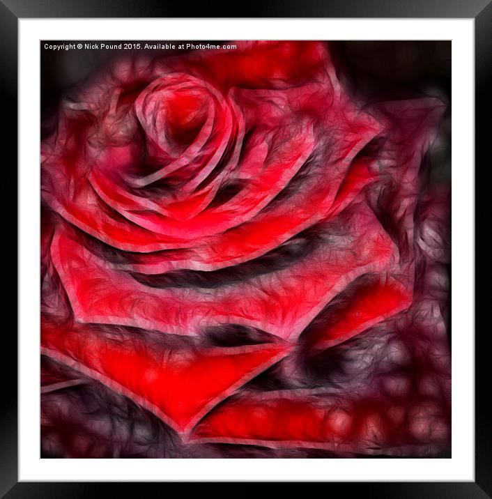  Fractalius Rose Framed Mounted Print by Nick Pound