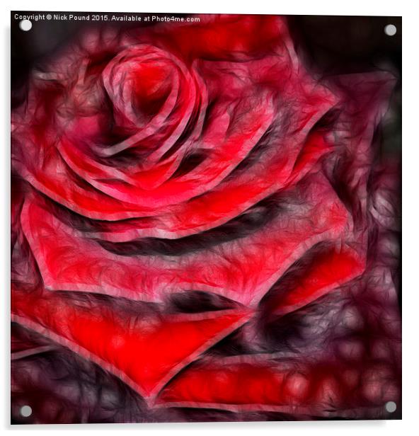  Fractalius Rose Acrylic by Nick Pound