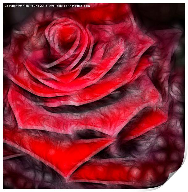  Fractalius Rose Print by Nick Pound