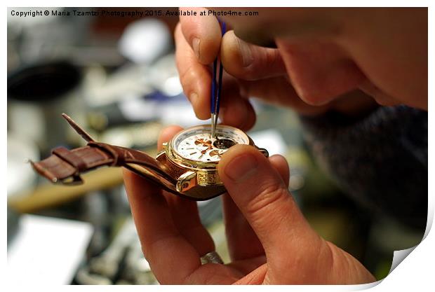  Watchsmith in action... Print by Maria Tzamtzi Photography
