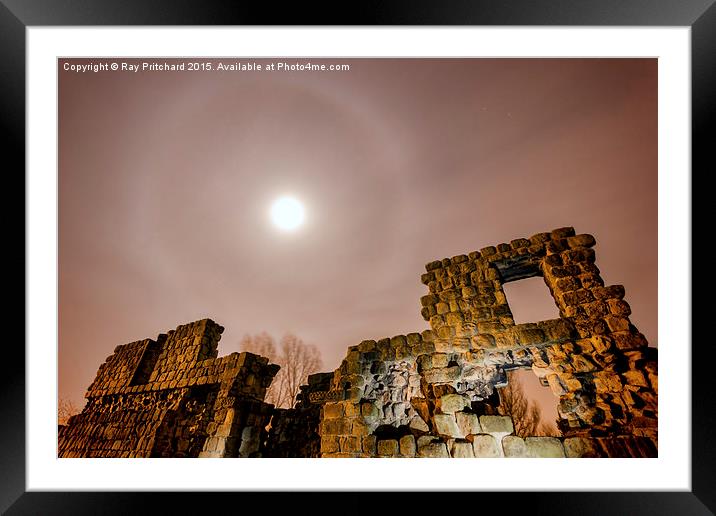  Moon Halo at St Bedes Monastery  Framed Mounted Print by Ray Pritchard