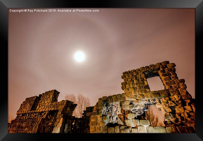  Moon Halo at St Bedes Monastery  Framed Print by Ray Pritchard