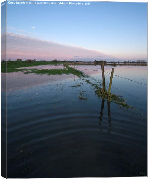 The River Parrett in Flood Canvas Print by Nick Pound