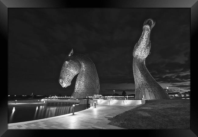Wide Angle Kelpies Framed Print by Jim Bryce