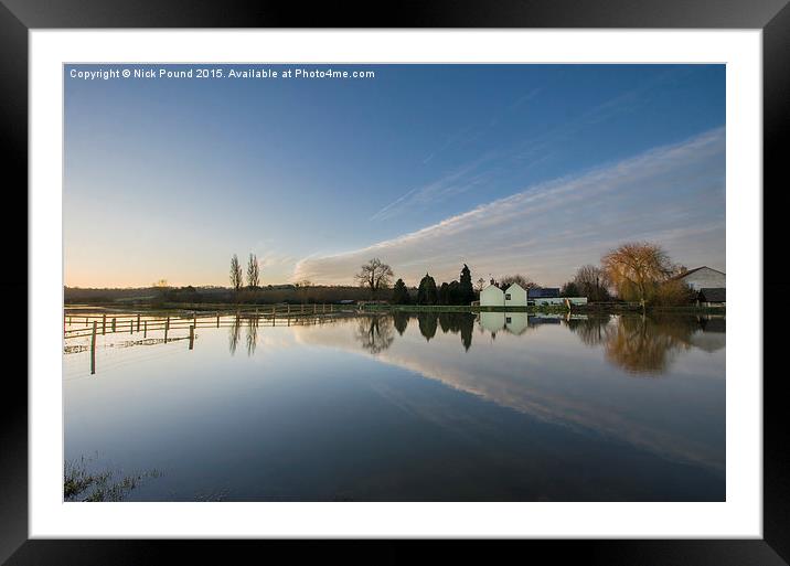 The River Parrett in Flood Framed Mounted Print by Nick Pound