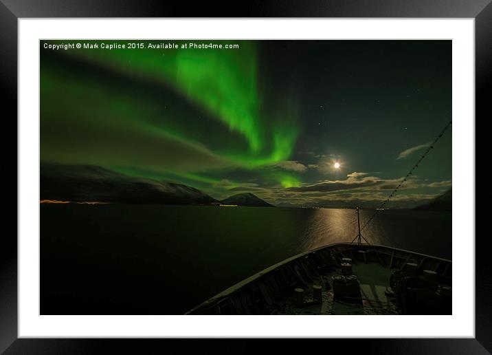  Northern Lights Framed Mounted Print by Mark Caplice