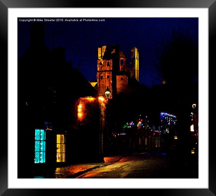  Corfe Castle at night Framed Mounted Print by Mike Streeter