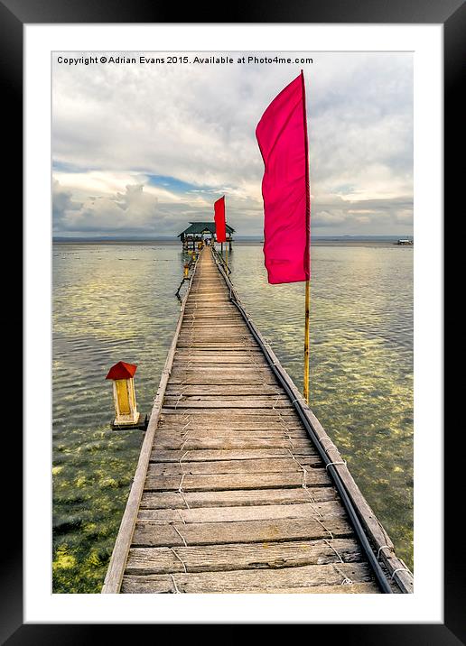 Pier Flags Framed Mounted Print by Adrian Evans