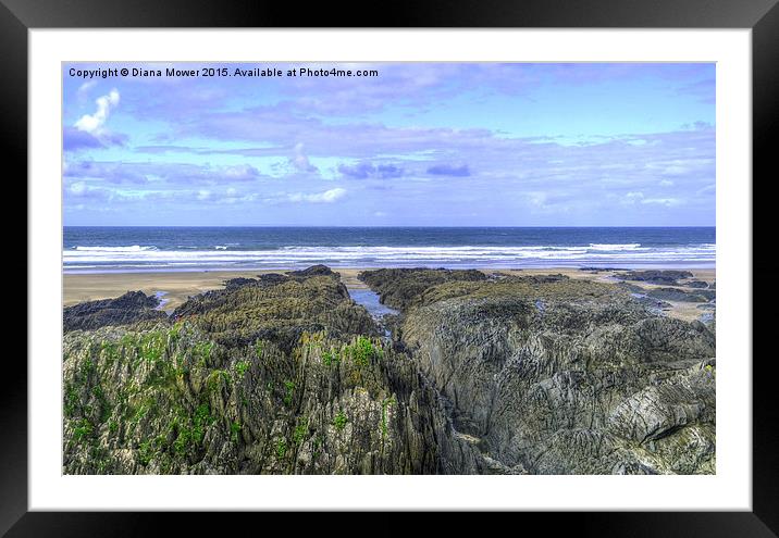  Woolacombe Beach Framed Mounted Print by Diana Mower