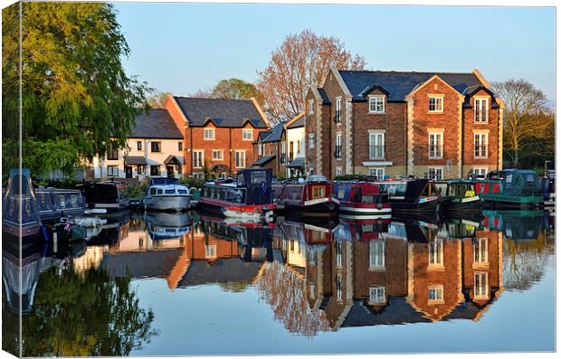 Lancaster Canal Reflections Canvas Print by Gary Kenyon