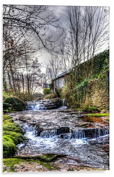 Talgarth Waterfall 5 Acrylic by Steve Purnell