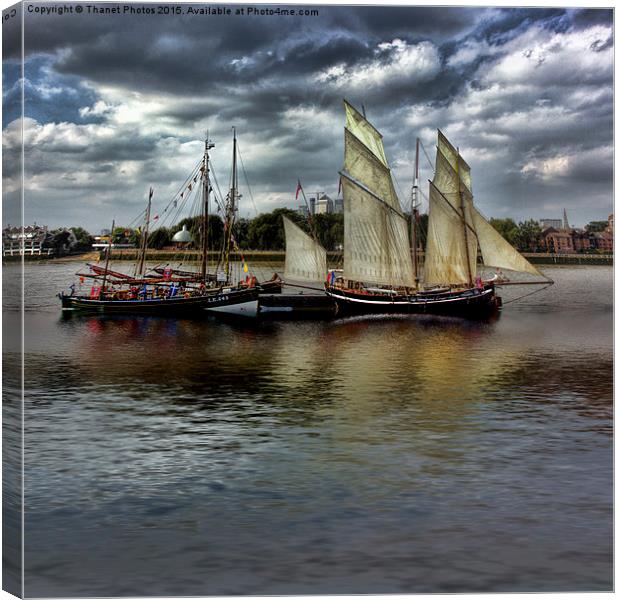  Tall ships on the Thames Canvas Print by Thanet Photos