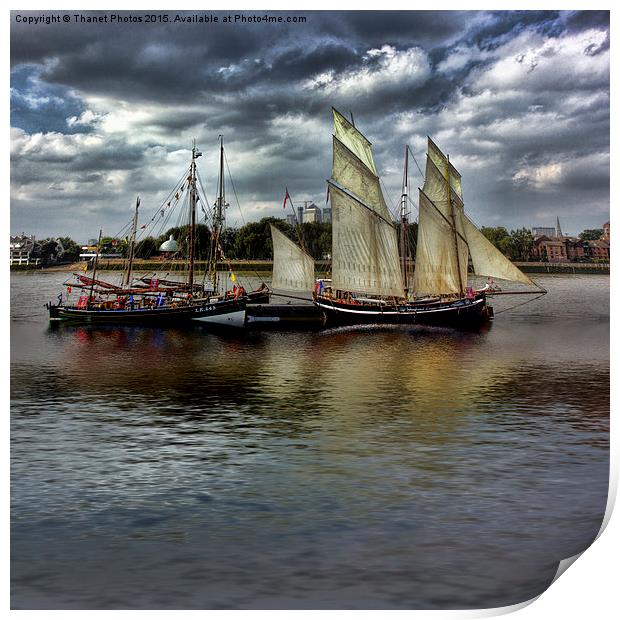  Tall ships on the Thames Print by Thanet Photos