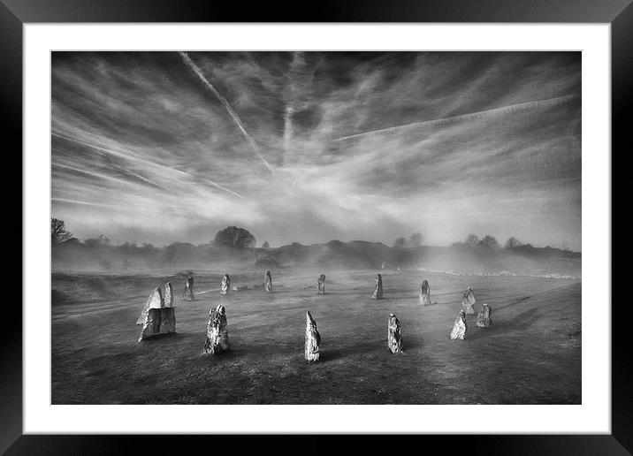 Circle in mono.  Framed Mounted Print by Mark Godden