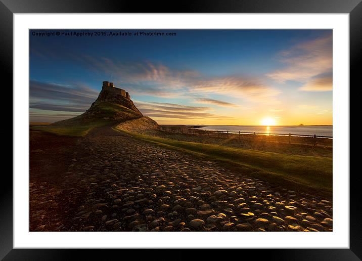  In the Warm morning light - Lindisfarne Castle, N Framed Mounted Print by Paul Appleby