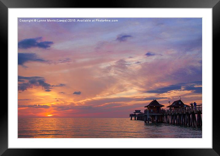  Sunset On Naples Beach Framed Mounted Print by Lynne Morris (Lswpp)