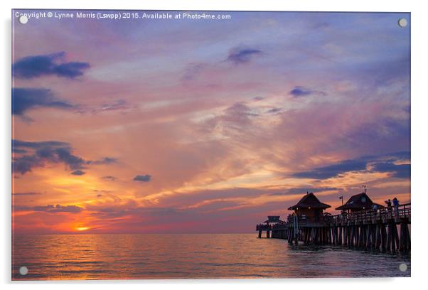  Sunset On Naples Beach Acrylic by Lynne Morris (Lswpp)