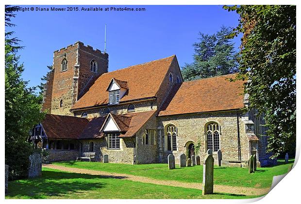  St Peters Boxted Print by Diana Mower