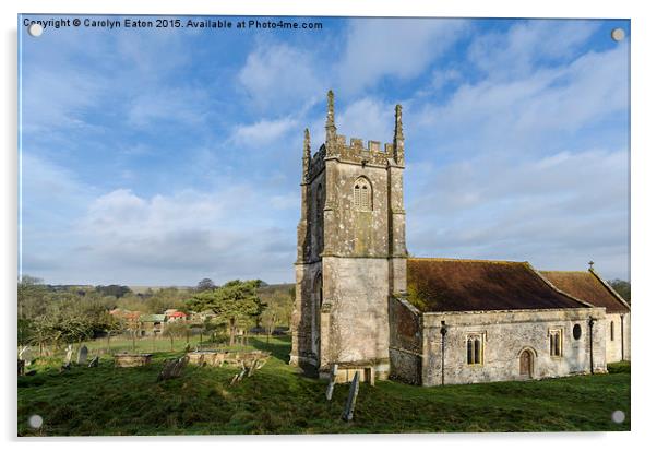  St Giles Church, Imber, Wiltshire Acrylic by Carolyn Eaton