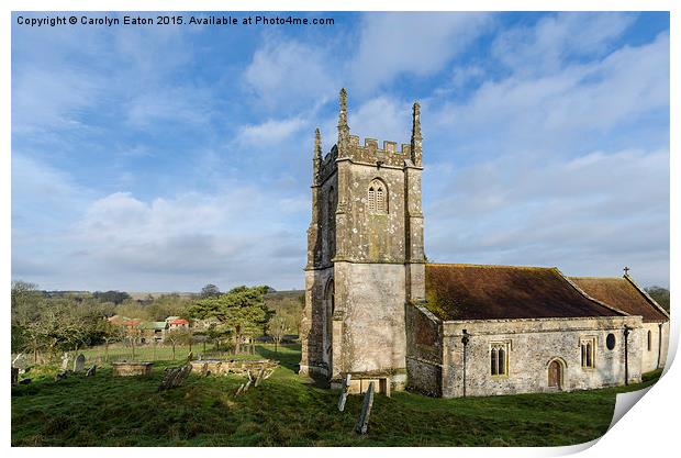  St Giles Church, Imber, Wiltshire Print by Carolyn Eaton