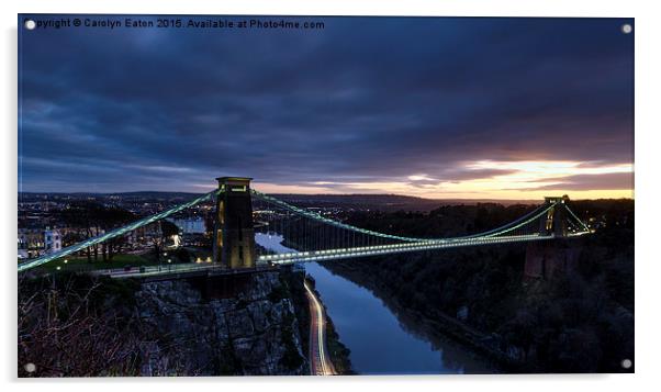  Winter Solstice, Clifton Suspension Bridge, Brist Acrylic by Carolyn Eaton