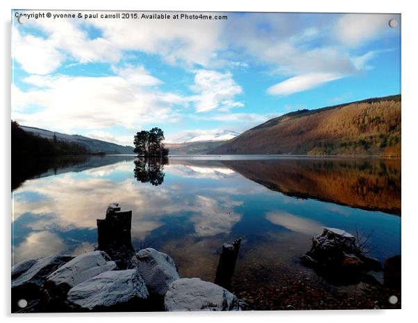  Winter reflections, Loch Tay Acrylic by yvonne & paul carroll