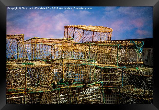 Wicker Fishing Baskets Framed Print by Chris Lord
