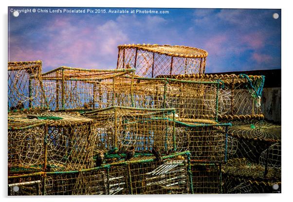 Wicker Fishing Baskets Acrylic by Chris Lord