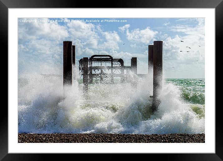  West Pier Splash Framed Mounted Print by Chris Lord