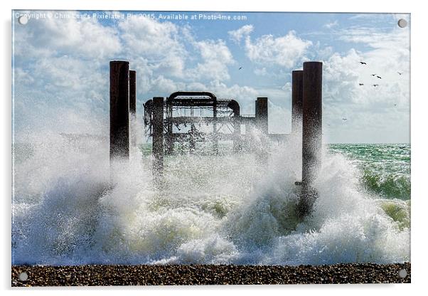  West Pier Splash Acrylic by Chris Lord