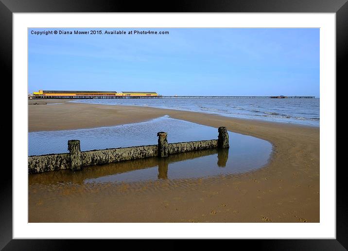 Walton beach and Pier  Framed Mounted Print by Diana Mower