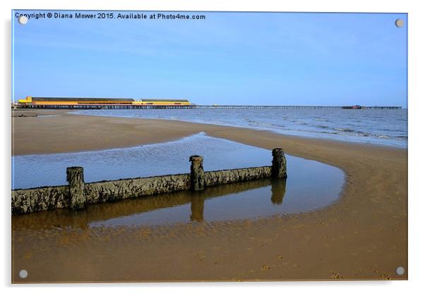  Walton beach and Pier  Acrylic by Diana Mower